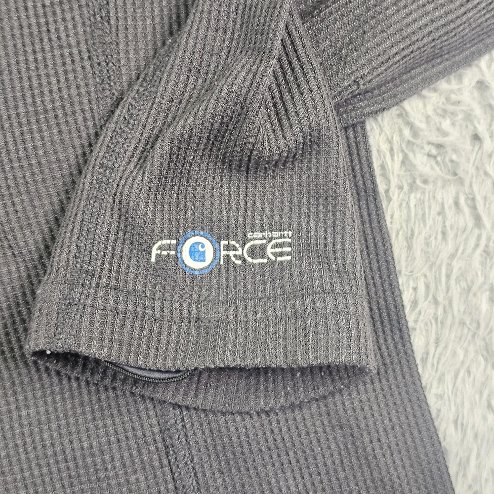 Carhartt Shirt Mens Small Gray Force Thermal Waffle Knit Long Sleeve MBL113 - Picture 4 of 11